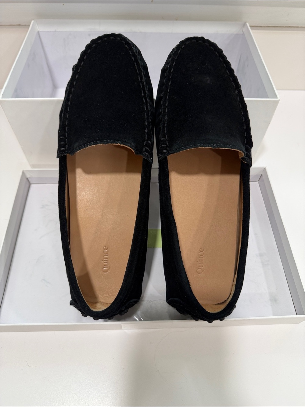 Quince 100% Suede Driver Loafer women’s size 10 black